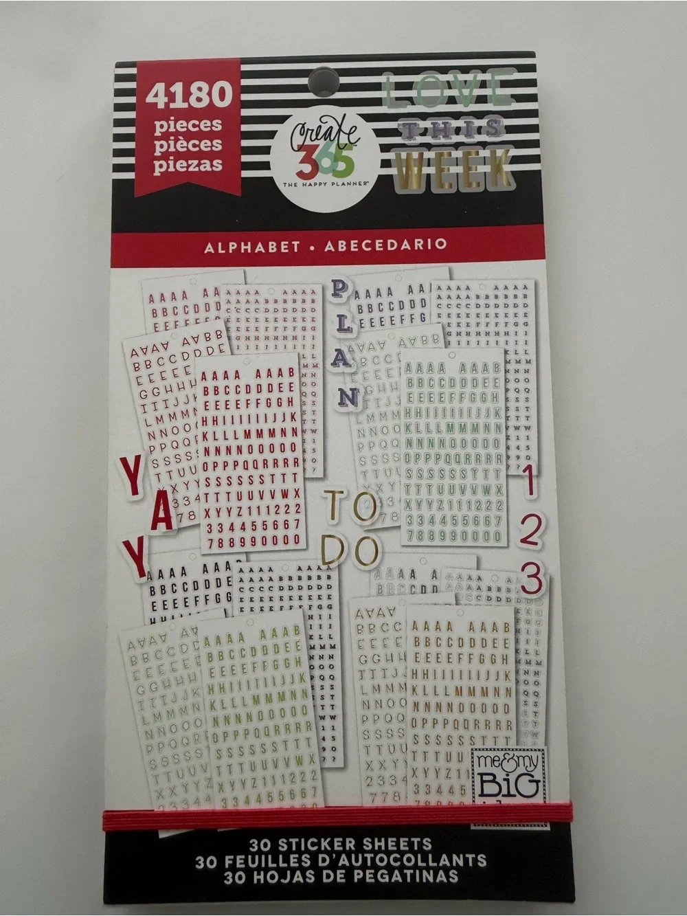 Alphabet Sticker Pack – Red, Green, Gold, Black, Purple